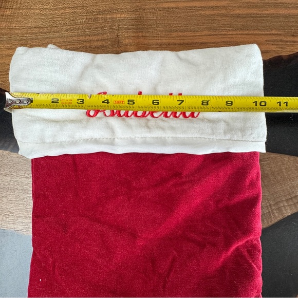 Pottery Barn Red Velvet X-Large Holiday Christmas Stocking Monogrammed Isabella - Picture 6 of 7